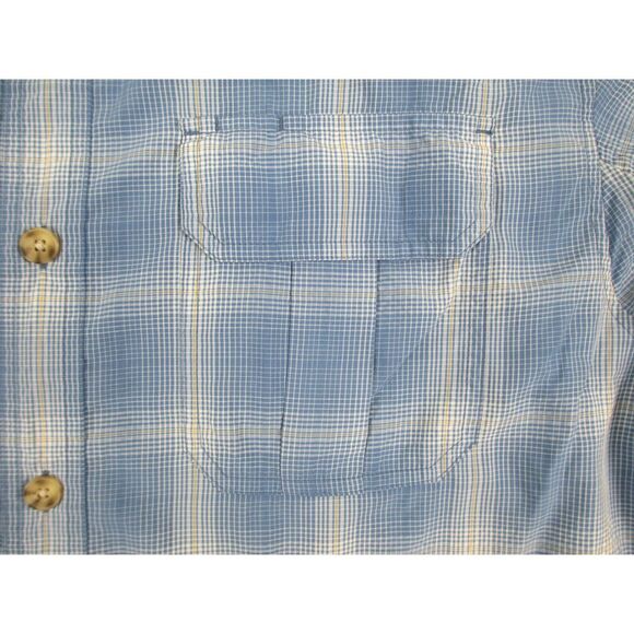 Duluth Trading Shirt Mens Extra Large Blue Plaid Button Up‎ Lightweght Outdoors - Picture 4 of 8